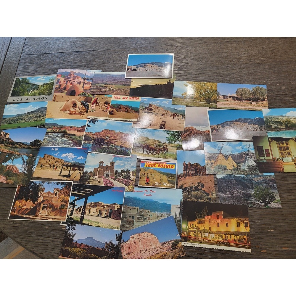 Vtg Taos New Mexico~Waves of Water~Native Americana Pueblo Lot Of‎ 33 Postcards